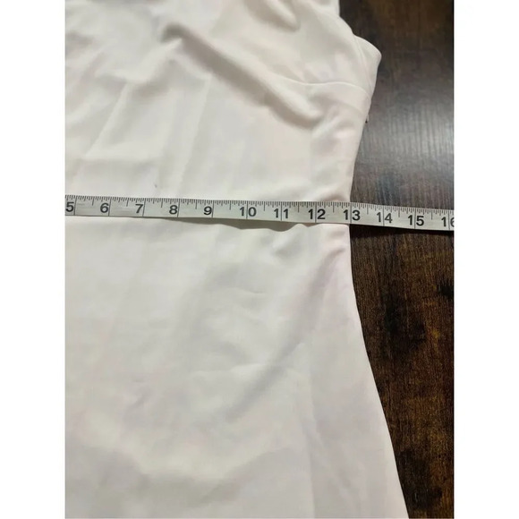 Guess Cap-Sleeve Quilted Faux Leather Beige BodyCon Dress - Picture 13 of 16